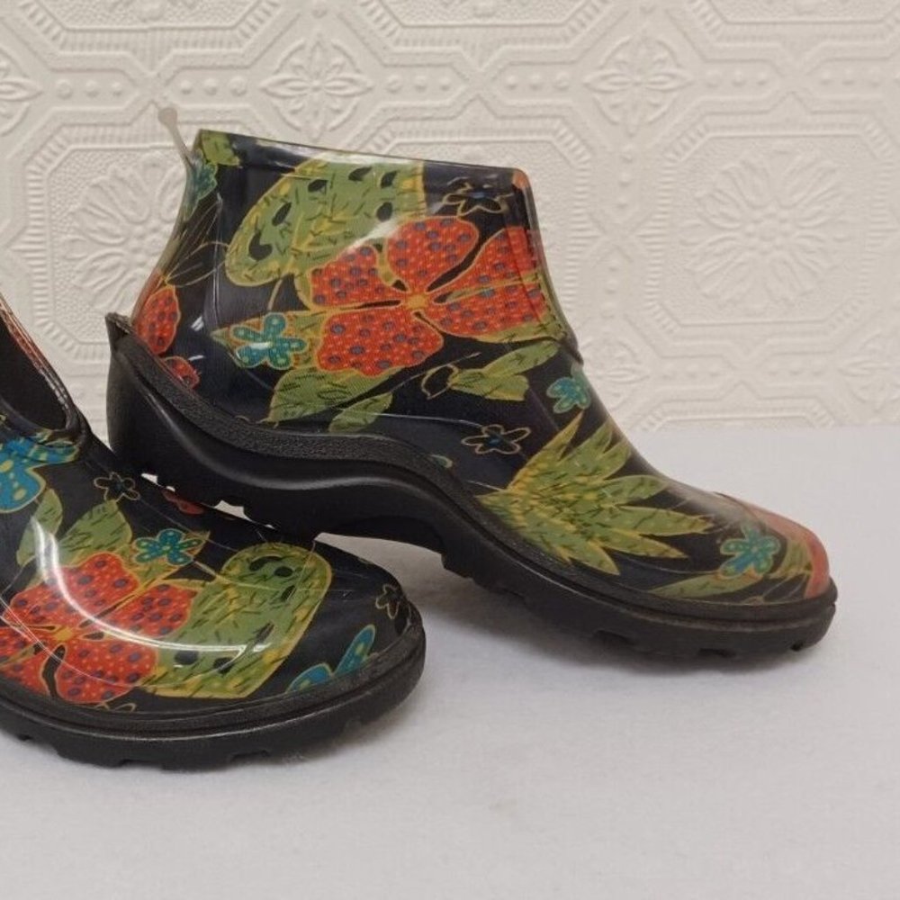Sloggers Multi Floral Colored Rain & Garden Ankle Booties Size 8